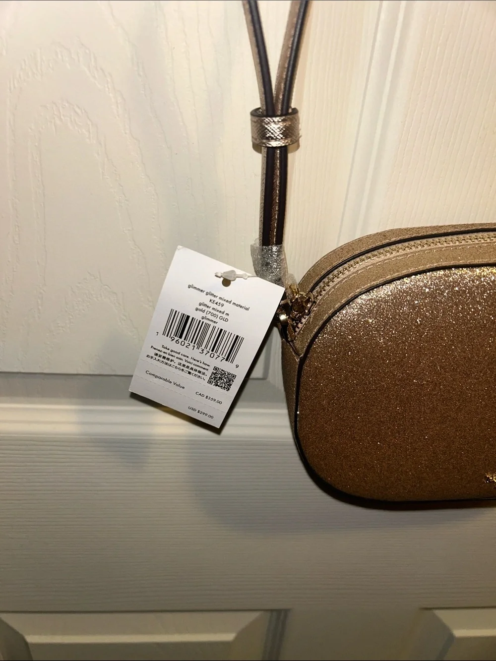 Authentic Kate Spade Glimmer Gold crossbody KE459 / Retail $299- new with tags